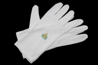 Gants brod�s turquoise �querre/compas