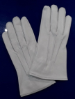 Gants blancs cuir, doublés