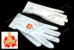 Gants brod�s rouge �querre/compas