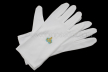 Gants brod�s turquoise �querre/compas